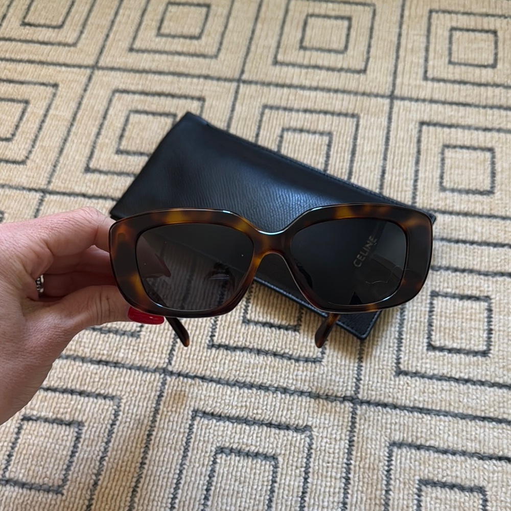 Celine Brown Oversized Sunglasses Tortoiseshell